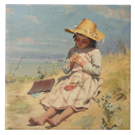 若い植物学者（ポール・ピール） タイル (正面)