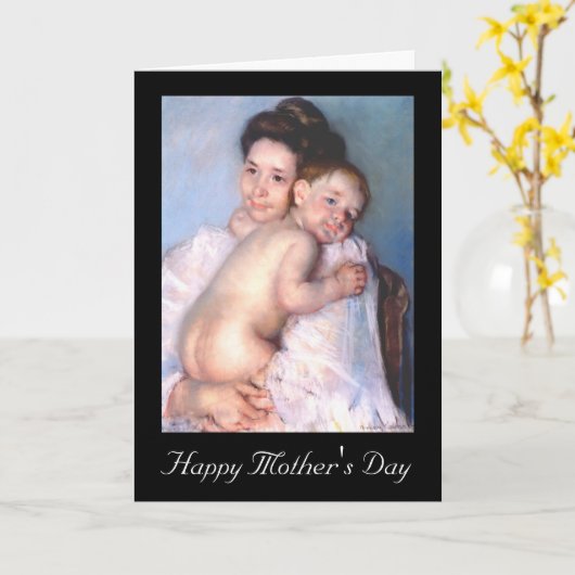 若い母の日札 カード (黄色い花)