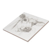 若い牛のスケッチ タイル (側面)