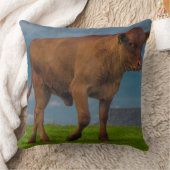 若い牛写真の枕 クッション (ブランケット)