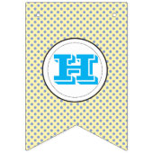 若い男の子の水玉模様かテディー・ベアの誕生日の旗布 バンティングフラッグ (第2の旗)