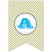 若い男の子の水玉模様かテディー・ベアの誕生日の旗布 バンティングフラッグ (第3の旗)