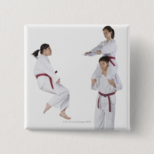 若い男性のサイドプロファイル2 缶バッジ (正面)