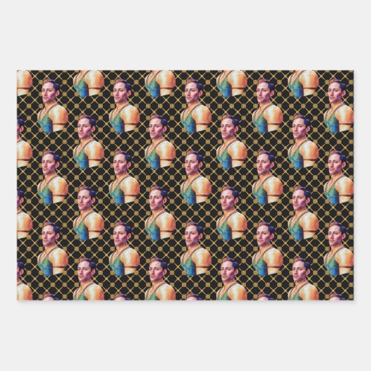 若い男性ラッピング紙 ラッピングペーパーシート (正面)