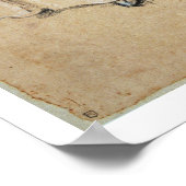 若い男（チョーク）のカードを持ったワインポーラ ポスター (角)