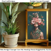 若い男,花,果実,葉CQ9 Decompage 薄葉紙