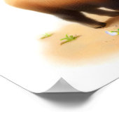 若い絵を描かわいいカワイカワイカモシカのデジタル ポスター (角)