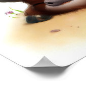 若い絵を描かわいい水牛のデジタル ポスター (角)