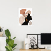 若い美しいアフリカ系アメリカ人女性 ポスター (ホームオフィス)