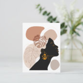 若い美しいアフリカ系アメリカ人女性 ポストカード (スタンド正面)