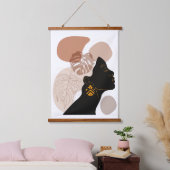 若い美しいアフリカ系アメリカ人女性 吊り下げ型タペストリー (寝室)