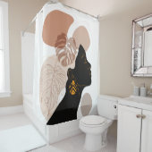 若い美しいアフリカ系アメリカ人女性BLM シャワーカーテン (インサイチュ)