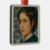 若い美しいエレガント（女性） (女性ポートレート)が出会った メタルオーナメント (右)