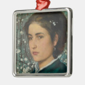 若い美しいエレガント（女性） (女性ポートレート)が出会った メタルオーナメント (左)