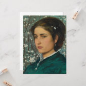 若い美しいエレガント（女性） (女性ポートレート) カード (正面/裏面インサイチュ)