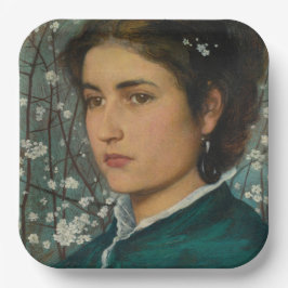 若い美しいエレガント（女性） (女性ポートレート) ペーパープレート