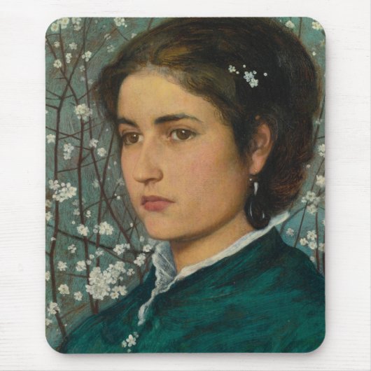 若い美しいエレガント(女性) (女性ポートレート) マウスパッド (正面)