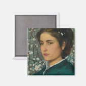 若い美しいエレガント（女性） (女性ポートレート) マグネット (正面/裏面)