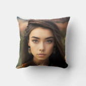 若い美しい先住民のアメリカ人女性のセット クッション (裏面)