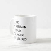 若い自分が自己愛を必要としている人である コーヒーマグカップ (正面左)