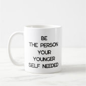 若い自分が自己愛を必要としている人である コーヒーマグカップ (左)