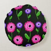 若い花模様 ラウンドクッション (裏面)
