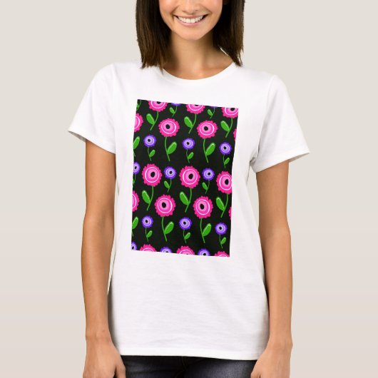若い花模様 Tシャツ (正面)