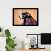 若い若いハゲ絵画ワシ野生動物 ポスター (ホームオフィス)