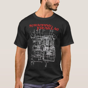 若い若者のステッカーを張る Tシャツ