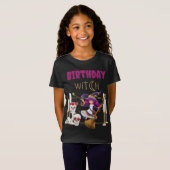 若い誕生日魔女かわいい女生まれの子がハロウィーン Tシャツ (正面フル)