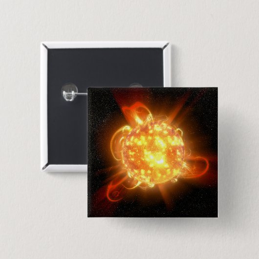 若い赤色矮星 缶バッジ (正面&裏面)