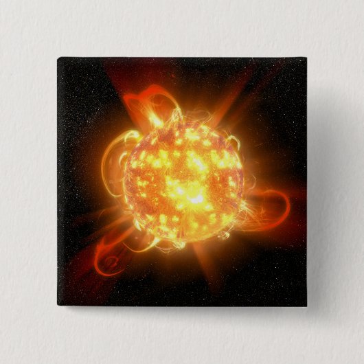 若い赤色矮星 缶バッジ (正面)