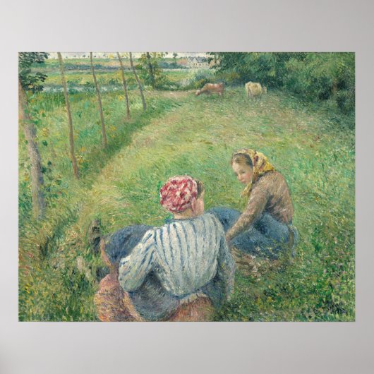 若い農夫の女の子 – カミーリピサロファインアート ポスター (正面)