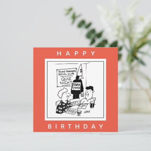 若い農家がクイズのナイトアニメを持っている カード (スタンド正面)