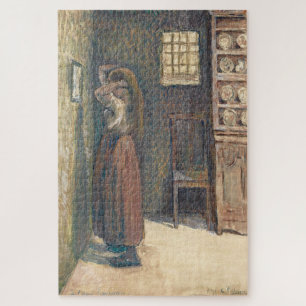 若い農民の女の子の髪を行う1891 - Pissarro ジグソーパズル
