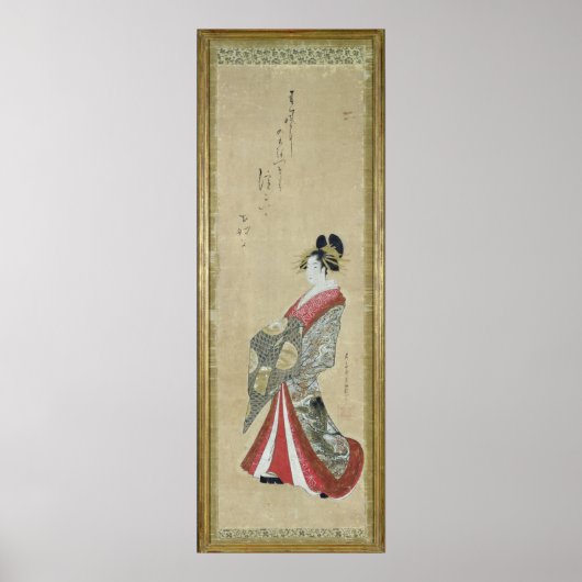 若い遊女のポートレート ポスター (正面)