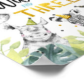 若い野生とサファリのパーティー動物のサイン ポスター (角)