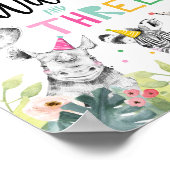 若い野生とサファリのパーティー動物のサイン ポスター (角)