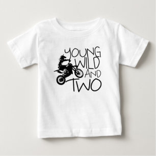 若い野生と二人のモトクロス ベビーTシャツ