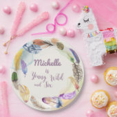 若い野生と水の色ボホの羽 ペーパープレート (パーティー)