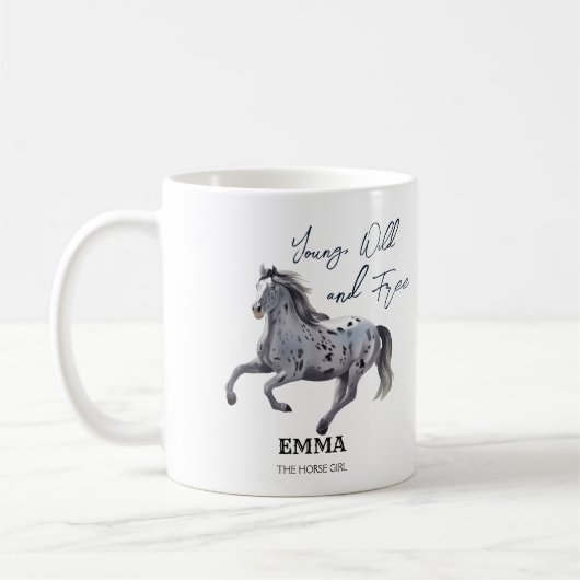 若い野生と自由なギャロピンアパルーサカスタム コーヒーマグカップ (左)