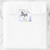 若い野生と自由なギャロピンアパルーサ誕生日 スクエアシール (バッグ)