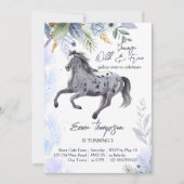若い野生と自由なギャロピンアパルーサ誕生日 招待状 (正面)