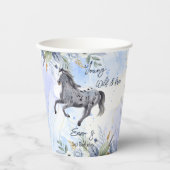若い野生と自由なギャロピンアパルーサ誕生日 紙コップ (正面)
