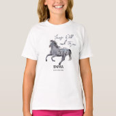 若い野生と自由なギャロピンアパルーサ誕生日 Tシャツ (正面)