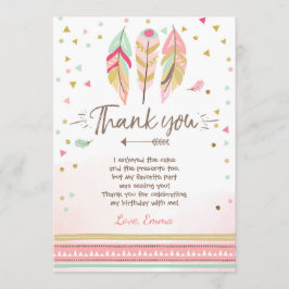 若い野生と3つのサンキューカード羽ボホ サンキューカード