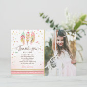 若い野生と3つのサンキューカード羽ボホ 招待状 (スタンド正面)