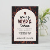 若い野生と3つのジャングルサファリ第3誕生日 招待状 (スタンド正面)