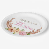 若い野生と3つの森林の誕生日紙プレート ペーパープレート (アングル)