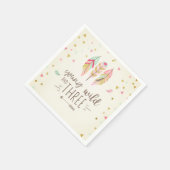 若い野生と3つの紙ナプキンピンク金ゴールド女の子 スタンダードカクテルナプキン (角)